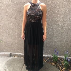 Lacey black evening gown